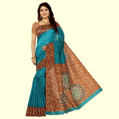 Vimalnath Synthetics Printed Daily Wear Art Silk Saree(Light Blue)