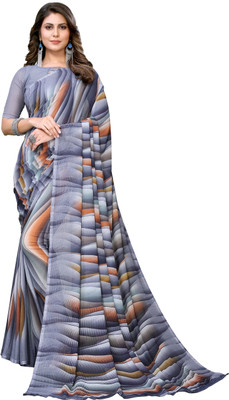Priyashi Printed Bandhani Georgette Saree(Grey)