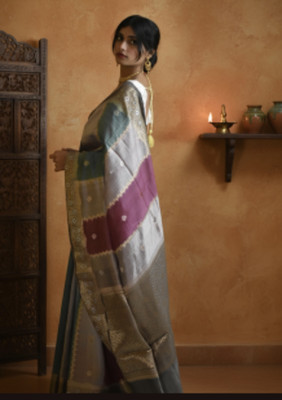 Kusumkali Woven Banarasi Pure Silk Saree(Multicolor)