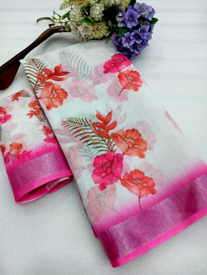 DEVICE of NT Printed Kanjivaram Pure Cotton, Cotton Linen Saree(Multicolor)