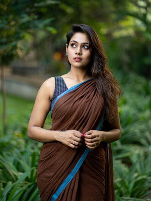 Bengal S Solid/Plain Handloom Handloom Pure Cotton Saree(Maroon)