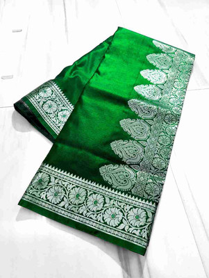 Weaver store Self Design Banarasi Art Silk Saree(Green)
