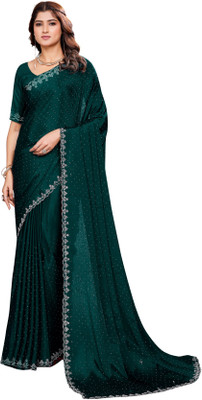 Tejal Creation Self Design Bollywood Cotton Silk Saree(Green)