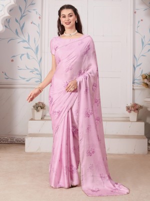 Sareemall Digital Print Bollywood Silk Blend Saree(Pink)