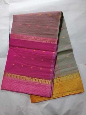 Puspa Fashion Self Design Tant Pure Cotton Saree(Multicolor)