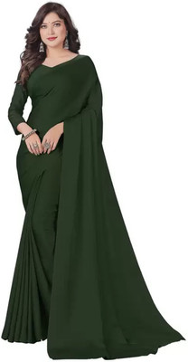 Sitanjali Solid/Plain Bollywood Georgette Saree(Green)