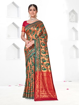 ANOUK Woven Mysore Art Silk Saree(Green)