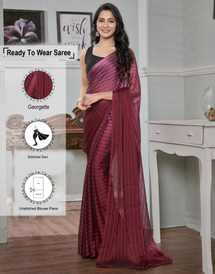 Samah Dyed, Ombre Bollywood Chiffon, Georgette Saree(Maroon, Pink)