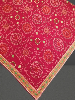 SARETRA MALL Printed, Self Design Bollywood Chiffon Saree(Red)