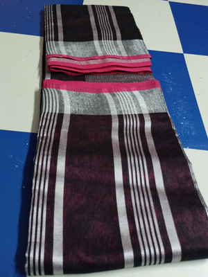 A R HANDLOOM Color Block Handloom Chanderi, Art Silk Saree(Black)
