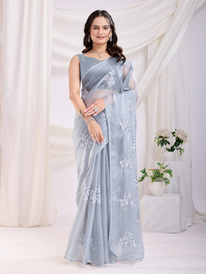 ZARISTACREATION Self Design Bollywood Cotton Silk Saree(Grey)