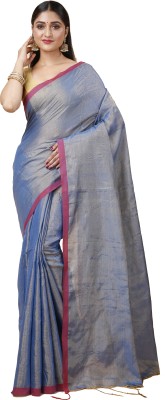 DipDiya Self Design Handloom Cotton Blend Saree(Light Blue)