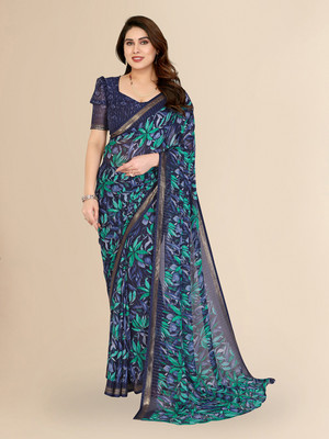 Moda Rapido Embellished Bollywood Georgette Saree(Blue)