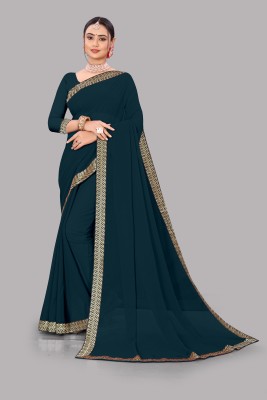 JAY BRAHMANI ONLINE Embellished Bollywood Georgette Saree(Blue)