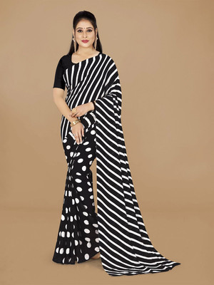 Moda Rapido Printed Daily Wear Georgette Saree(White)