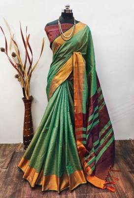 ASHTA Woven Kanjivaram Art Silk, Pure Silk Saree(Light Green)