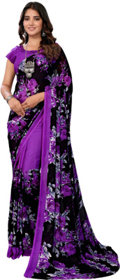 Priyashi Printed Daily Wear Georgette Saree(Purple)