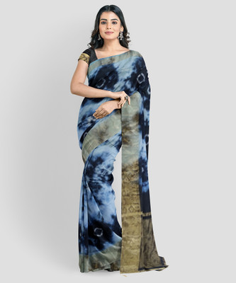 Priya Printed Bandhani Dupion Silk Saree(Multicolor)