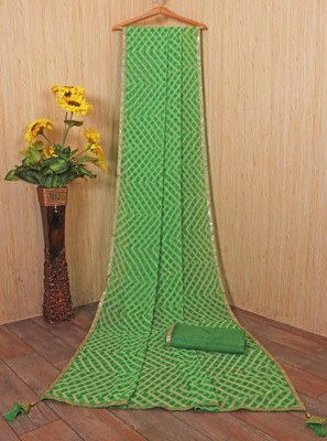 RAPIYA Printed Bandhani Georgette Saree(Light Green)