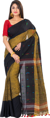 SAYAN CREATION Self Design Handloom Handloom Pure Cotton Saree(Brown)