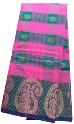 Aishani tant saree ghar Self Design Tant Pure Cotton Saree(Orange)