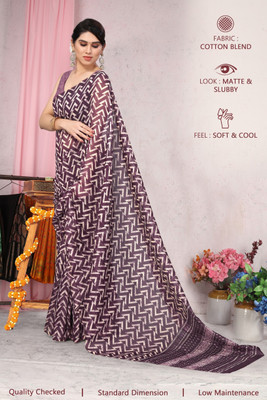 SHREE FASHIONFAB Printed Bollywood Cotton Blend Saree(Multicolor)