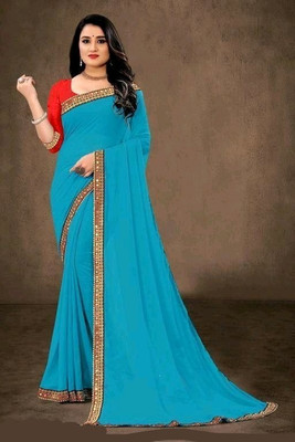 OKTAT Embroidered Banarasi Georgette Saree(Multicolor)