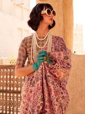 Sareemall Printed Daily Wear Tissue Saree(Purple)