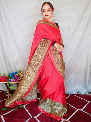 Divastri Printed Daily Wear Art Silk Saree(Red)