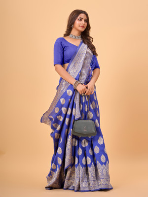 nirmal creation Self Design Banarasi Jacquard Saree(Multicolor)
