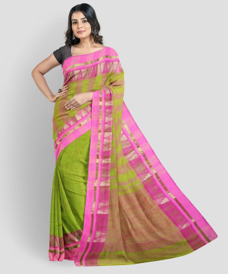 Aishani tant saree ghar Self Design Tant Pure Cotton Saree(Pink)