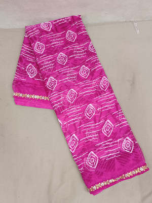 nabil Printed Bandhani Georgette Saree(Pink)