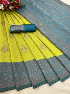 Julee Self Design Banarasi Pure Silk Saree(Light Green)