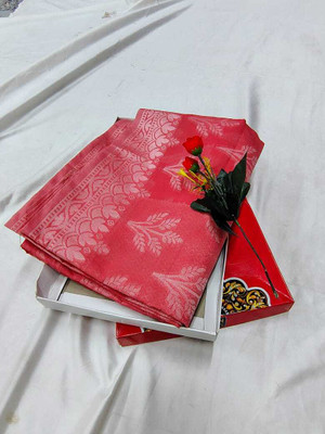 LYANNA Solid/Plain, Self Design Sambalpuri Handloom Cotton Blend Saree(Red)