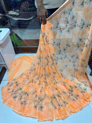 HouseOfCommon Ombre Bollywood Georgette Saree(Orange)