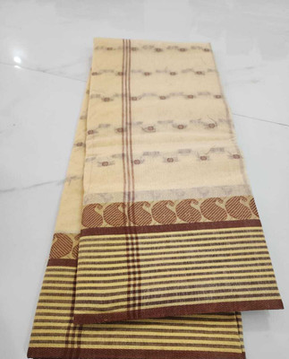 Parbati fashion Self Design Tant Pure Cotton Saree(Beige)