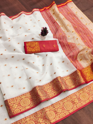 Cjrm Printed Gadwal Cotton Silk Saree(Multicolor)