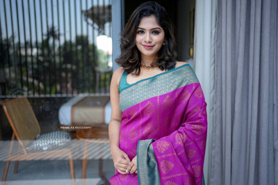 Bansari Textiles Embellished, Applique, Self Design, Woven Bollywood Art Silk Saree(Magenta)