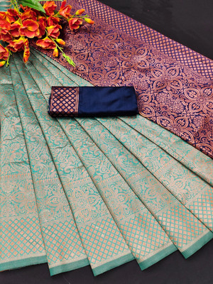 SNH EXPORT Self Design Banarasi Jacquard Saree(Multicolor)