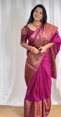 MJ TRENDZ Self Design Banarasi Jacquard Saree(Pink)