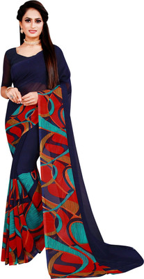Saadhvi Embellished Bollywood Georgette Saree(Dark Blue)