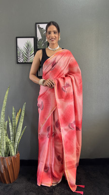 MM VENTURE Digital Print Bollywood Georgette Saree(Red)