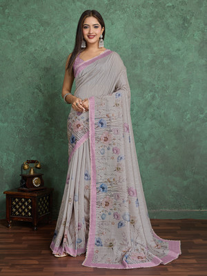 VED CREATION Printed Bollywood Jacquard Saree(Multicolor)