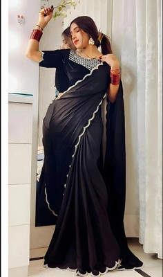 MAMTAIMPEX Printed Bollywood Georgette Saree(Black)