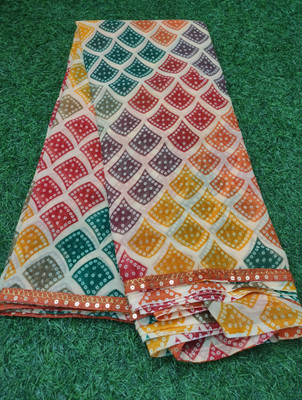 RIDDHI Printed Daily Wear Georgette Saree(Multicolor)