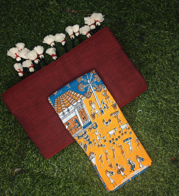 PRAVATI FASHION Solid/Plain Handloom Pure Cotton Saree(Multicolor)
