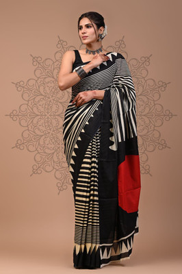 shrijamyaham Self Design Bollywood Chiffon Saree(Black)