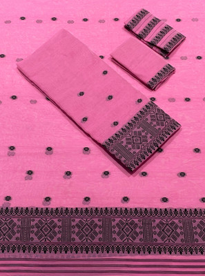 AXOMIYA Woven Mekhela Chador Cotton Blend Saree(Pack of 4, Pink)