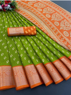 ZARISTACREATION Digital Print Bollywood Dupion Silk Saree(Green)