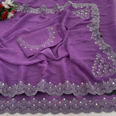 SHUBHDRASHTI NX Solid/Plain Bollywood Organza Saree(Magenta)